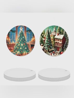 💜 Blank Double-Sided Metal Sublimation Ornaments (Set of 10)